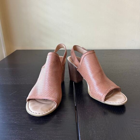 Born sutraperf sling back heeled leather sandals W8 - Picture 1 of 7